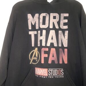 Marvel Studios The First Ten Years Hoodie Mens XL Black More Than A Fan Avengers